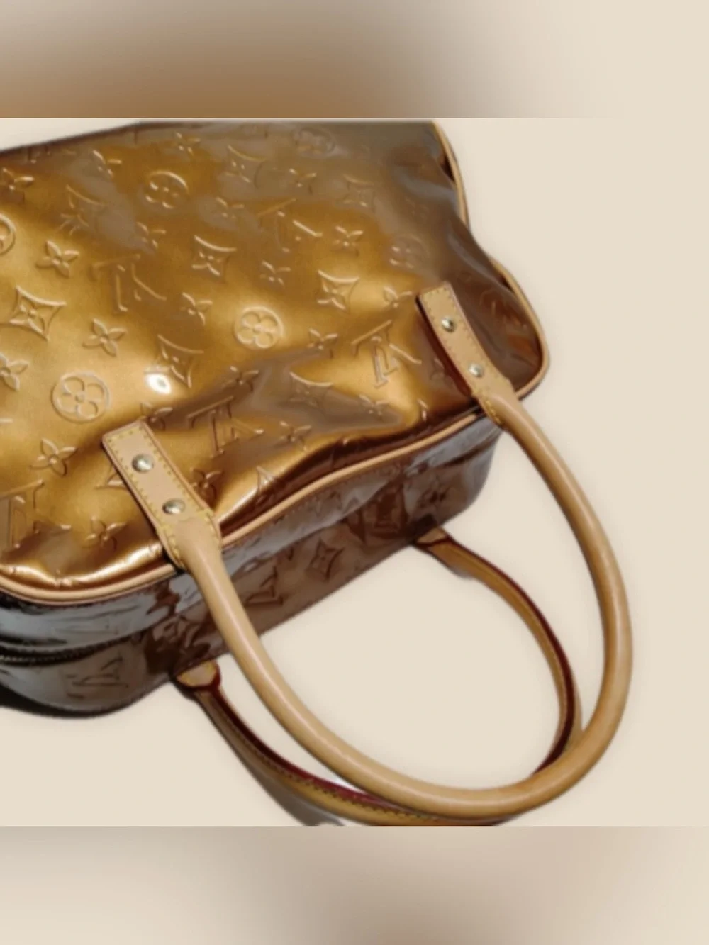 Louis Vuitton Hand Bag Purse Tompkins Square Brown Vernis Authentic